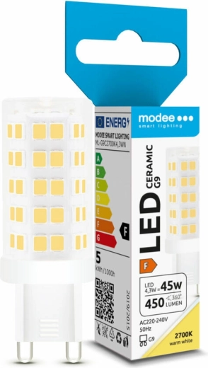 LED żarówka G9 ceramiczna 4,3 W ciepła biała