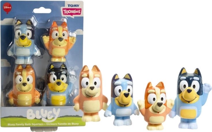 Toomies Bluey zestaw piszczących figurek do kąpieli 4 szt.