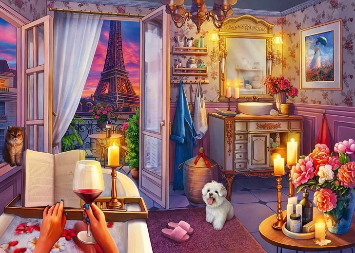 RAVENSBURGER Puzzle Urokliwe miejsca: Łazienka w Paryżu XXL, 500 elementów