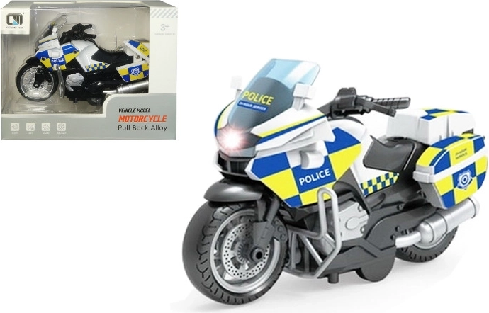 Policyjny motocykl ze światłem i dźwiękiem