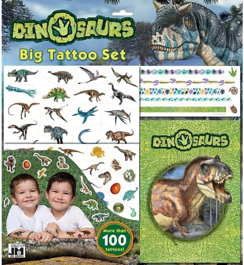 Duży zestaw tatuaży z dinozaurami