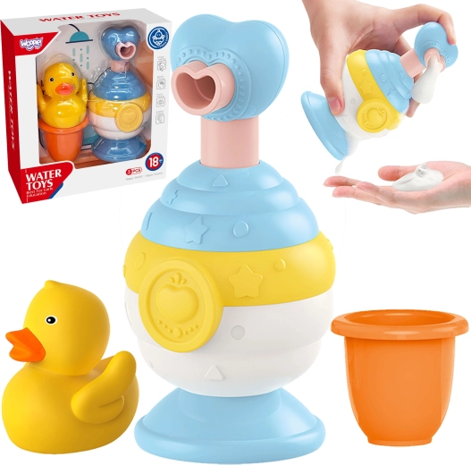 Zestaw kąpielowy z kaczuszką, kubeczkiem i dozownikiem mydła WOOPIE Baby