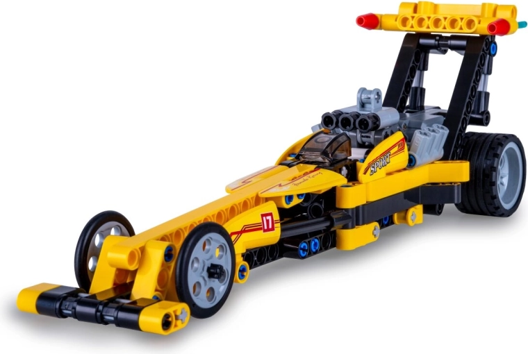 Zestaw konstrukcyjny CaDA Drag Racing żółty dragster 1:29