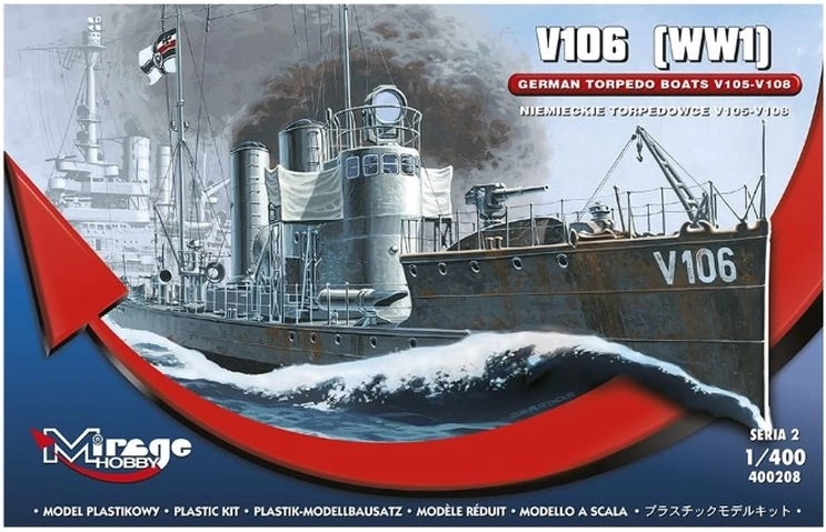 Zestaw modelarski Mirage – torpedowiec SMS V106 1:400