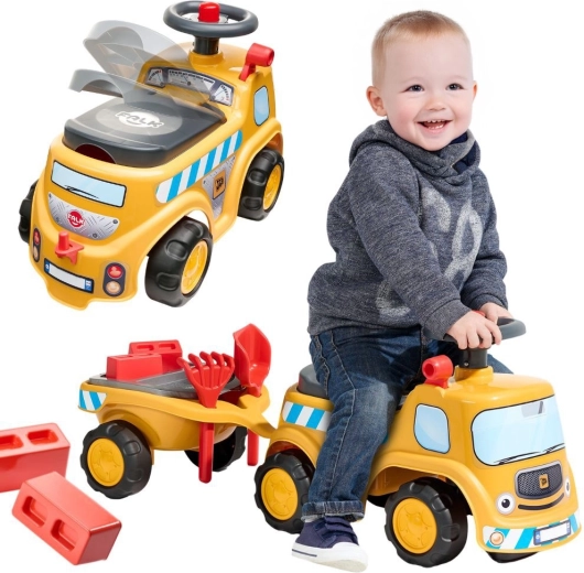 Jeździk budowlany wywrotka JCB z przyczepą i akcesoriami FALK