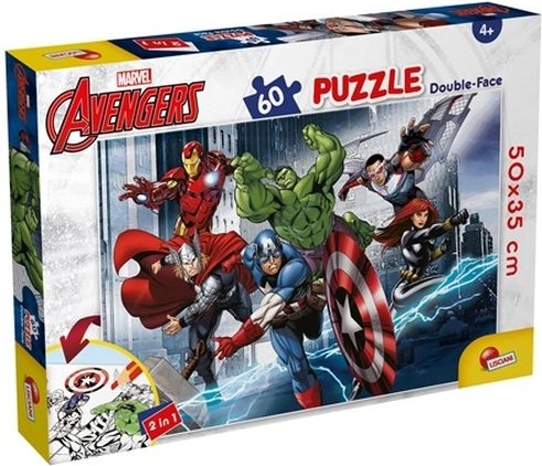 Lisciani Marvel Avengers dwustronne puzzle podłogowe 2w1 (60 elementów)