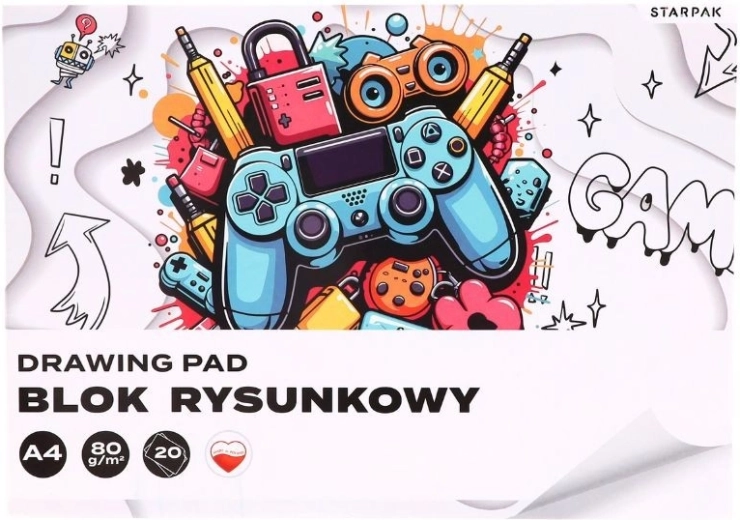 Blok rysunkowy Game A4, 20 arkuszy