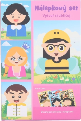 Kreatywny zestaw naklejek – twarz 21 × 14 cm