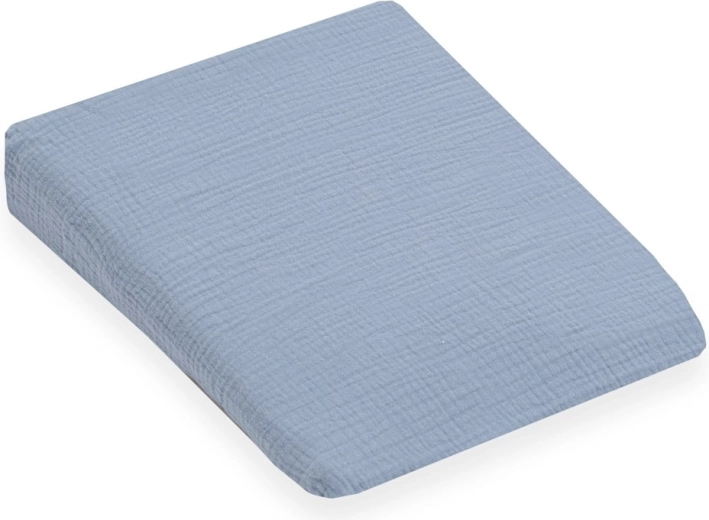 Muzelinowa poszewka na dziecięcą poduszkę – klin New Baby Standard 30 × 37 cm, niebieska