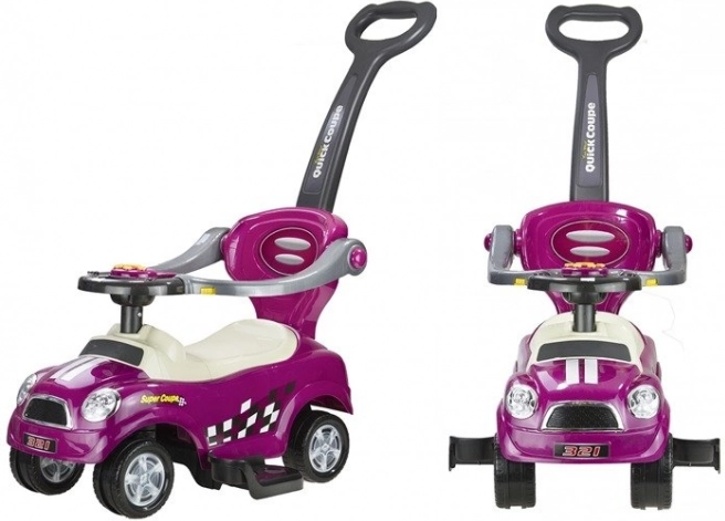 Jeździk z prowadnikiem coupe fioletowy