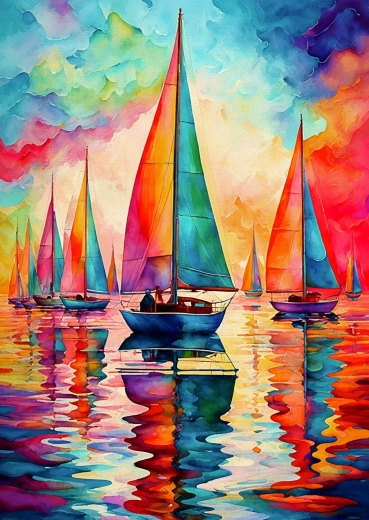 Puzzle Enjoy kolorowe żaglówki 1000 elementów