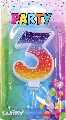 Świeczka imprezowa Gwiazdy w kształcie liczby 3