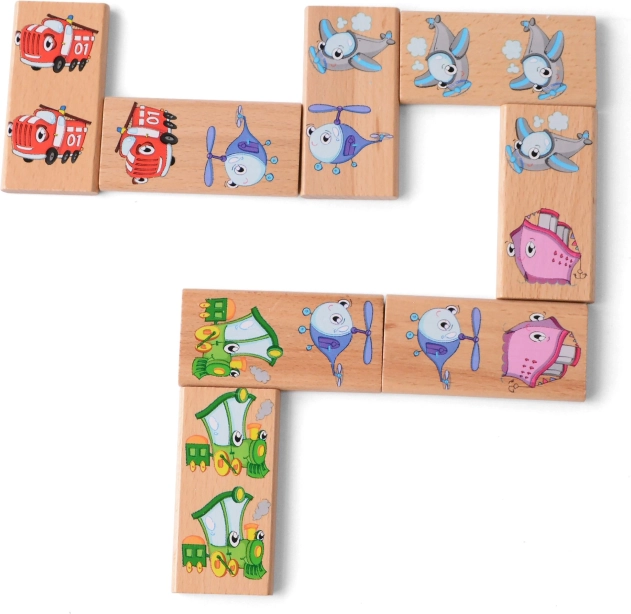 Lucy & Leo drewniane domino XXL - środki transportu