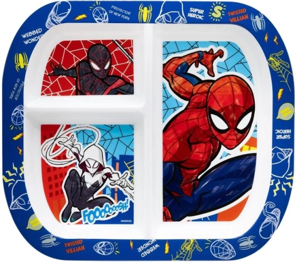 Plastikowy talerz z przegródkami Spiderman