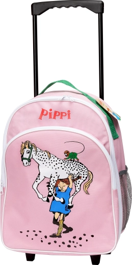 Różowa dziecięca walizka na kółkach Pippi