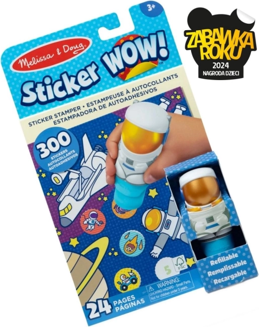 Sticker Wow – kreatywny zestaw z pieczątką i naklejkami – astronauta
