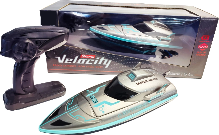 RC wyścigowa łódź High Speed 1:16 srebrno-niebieska