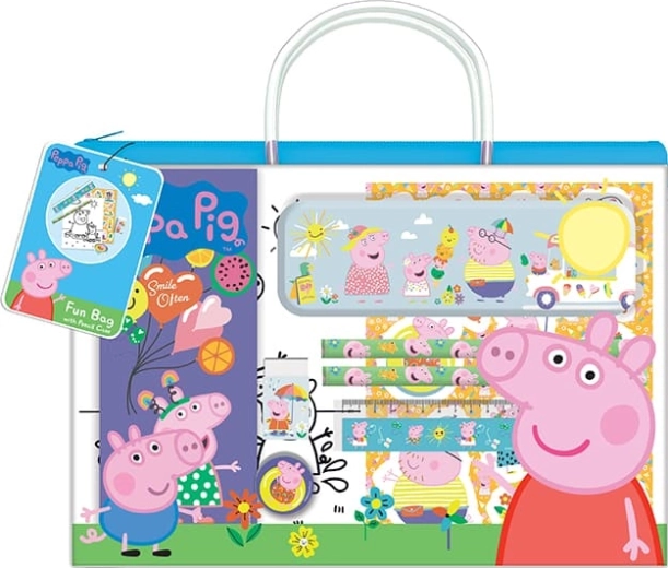 Zabawna zamykana saszetka z piórnikiem Świnka Peppa