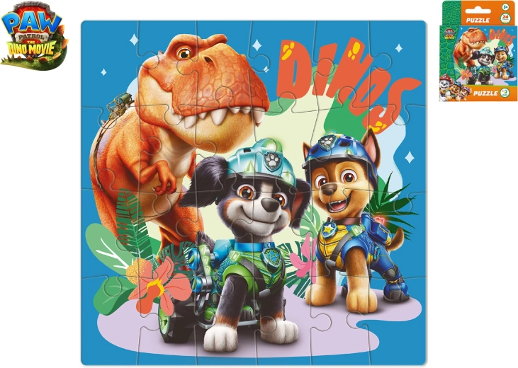 Puzzle Psi Patrol: The Dino Movie z T-Rexem Timmym, 24 elementów