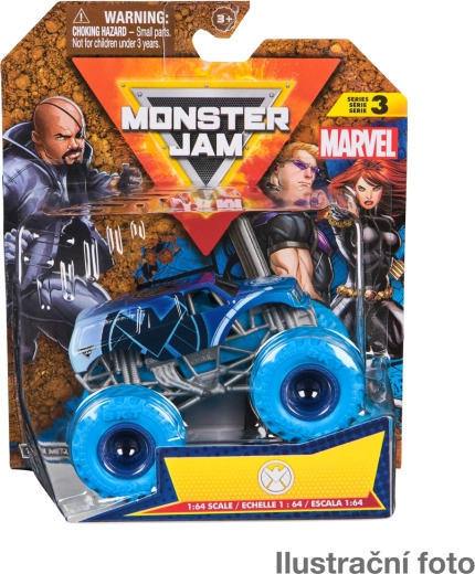 Monster Jam metalowy model monster truck Marvel 1:64 – asortyment