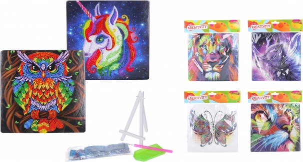 Zestaw do malowania diamentowego ze stojakiem 20 x 20 cm