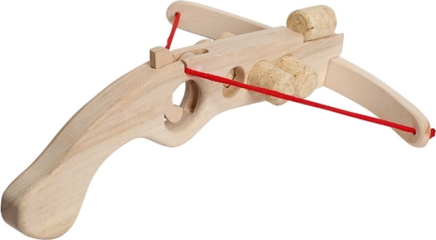 Fauna drewniana kusza dla dzieci z korkowymi nabojami