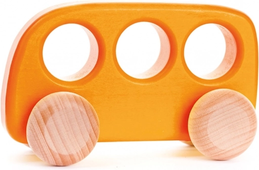 Pomarańczowy drewniany autobus