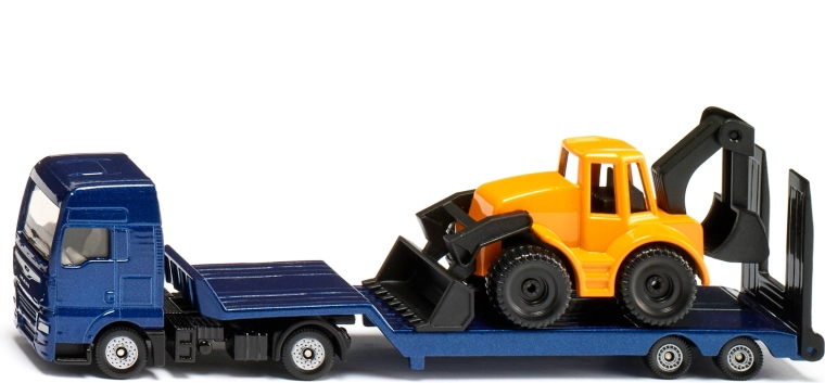 Siku Super długi ciągnik siodłowy z koparką 1:87