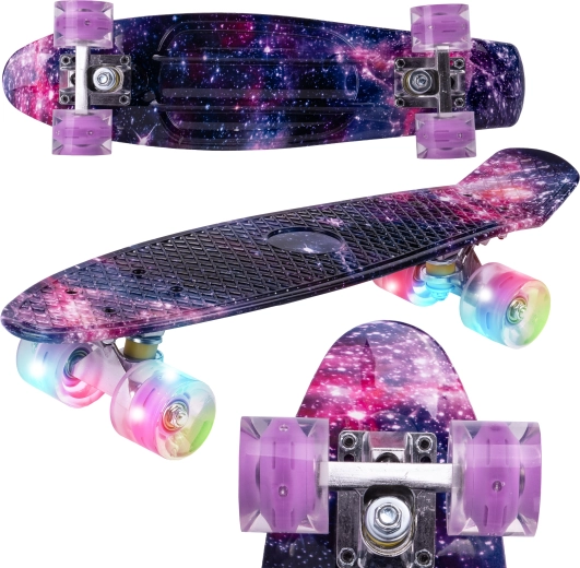 Penny board z świecącymi kółkami Space