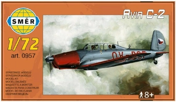 Model Avia C-2 1:72 15,2x1,18 cm w pudełku 25x14,5x4,5 cm