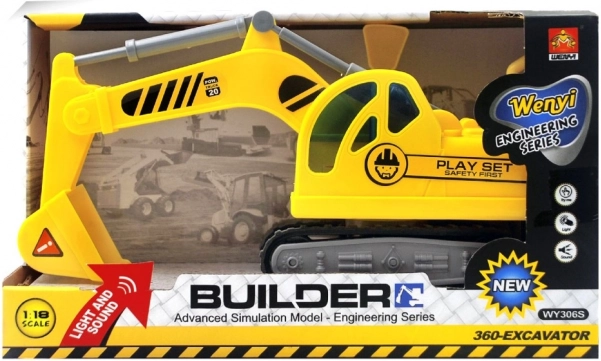 Dziecięca koparka z efektami dźwiękowymi i świetlnymi