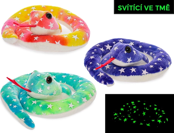 Pluszowy wąż ze świecącymi elementami 18 cm