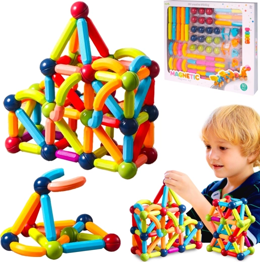 Magnetyczna konstrukcja 3D, 80 elementów