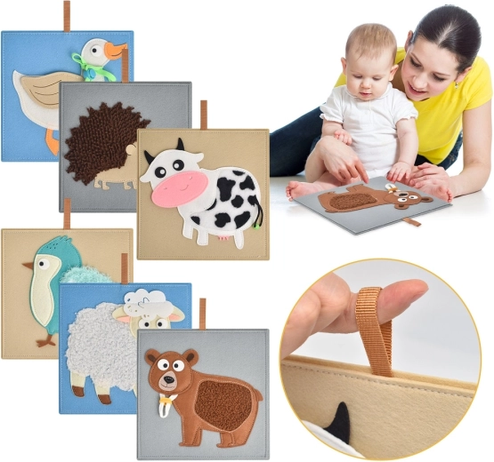 Sensoryczne obrazki zwierzątka 2Kids Toys – zestaw 6 szt.
