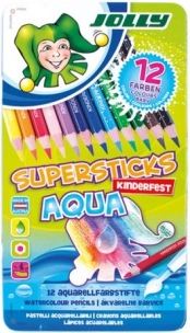 Aquarelowe kredki JOLLY Supersticks Aqua 12 kolorów w metalowym pudełku