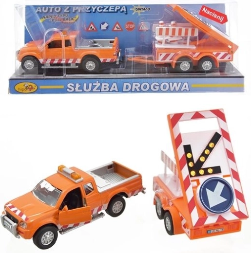 Samochód służb drogowych z przyczepą 28 cm