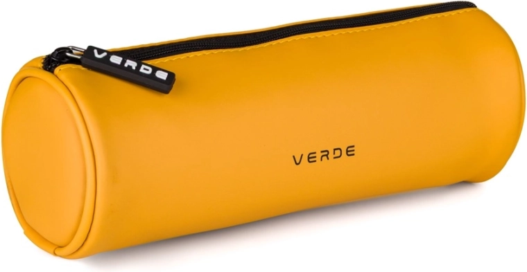 Okrągłe etui VERDE musztardowe