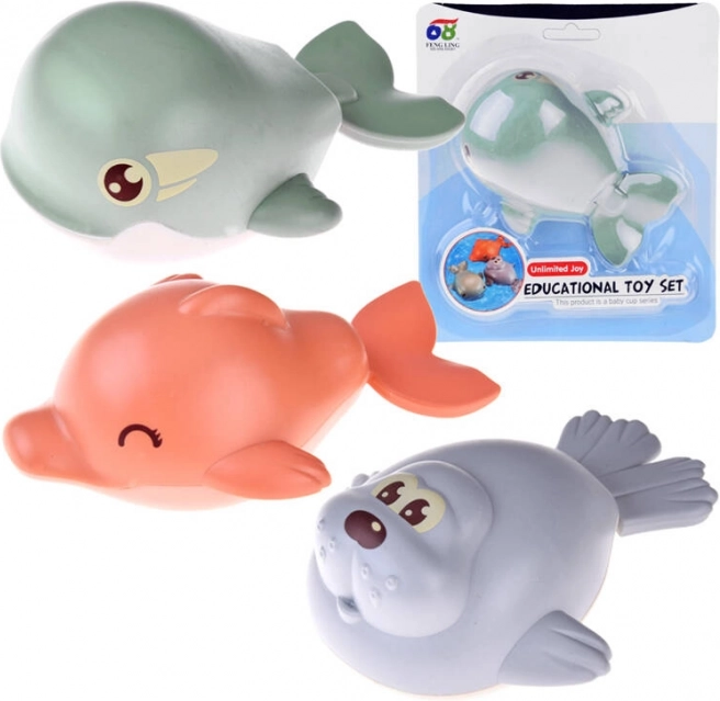 Nakładane pływające zabawki do kąpieli - Delfin, Wieloryb, Foka