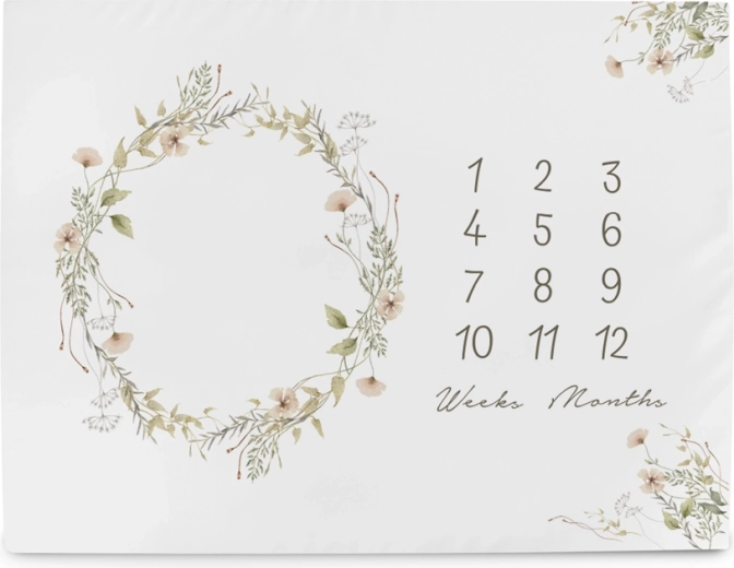 Ceba Baby mata do zdjęć z kamieniami milowymi Basic Summer Flowers 92 × 72 cm