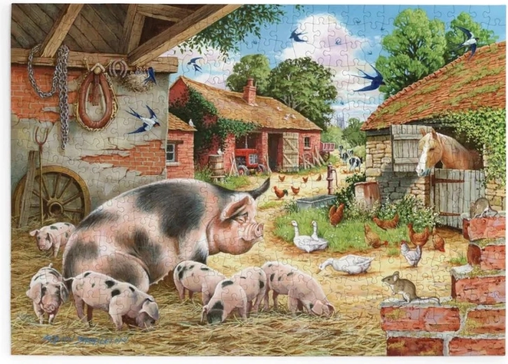 Puzzle Prosiaczki na farmie z 500 dużymi elementami