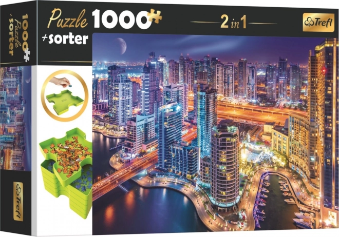 Trefl puzzle z sorterem 2w1 Nocny Dubaj 1000 elementów