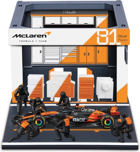Bburago Formula Racing F1 Pit Pass – zestaw McLaren MCL39 2025 Oscar Piastri 1:43