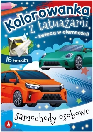 Świecące zmywalne tatuaże dla dzieci – samochody osobowe