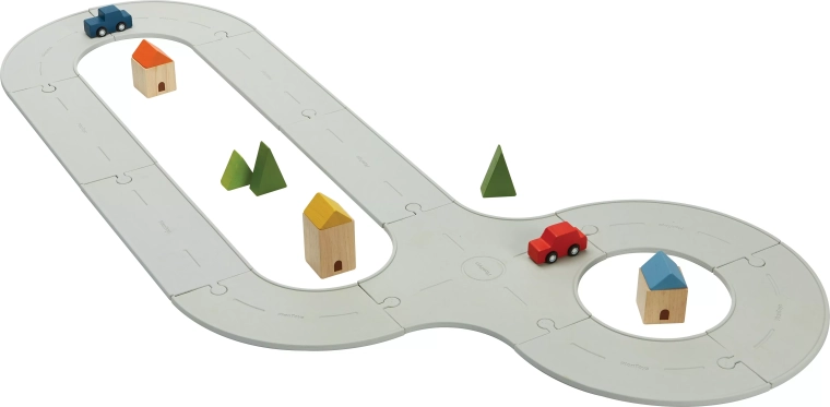 Gumowy tor samochodowy i kolejowy PlanToys