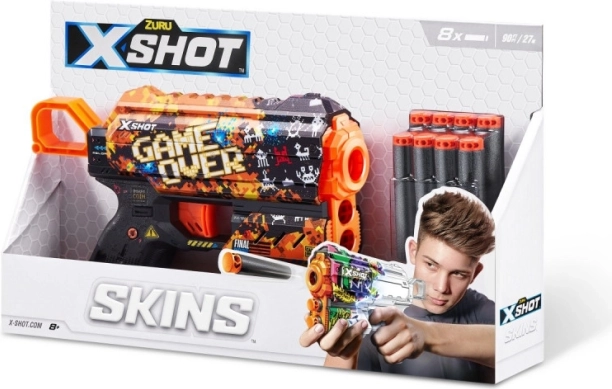 X-Shot Skins Flux – piankowy pistolet Game Over (8 strzałek)