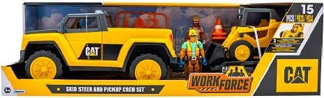 Pick-up CAT z przyczepą, ładowarka kołowa i 2 figurki