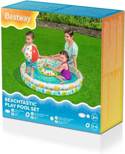 Bestway dziecięcy dmuchany basen 3 w 1 z piłką i kołem 122 cm