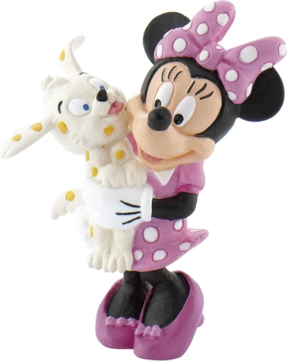 Minnie Mouse z pieskiem ręcznie malowana figurka