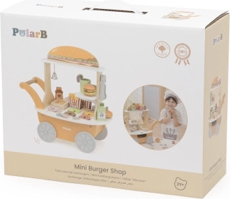 Viga Toys PolarB drewniany wózek z barem burgerowym