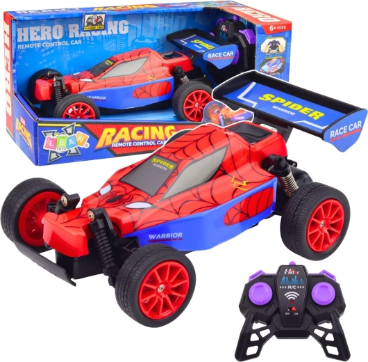 RC wyścigowe auto superbohatera 2.4G ze światłami i dźwiękami – czerwone
